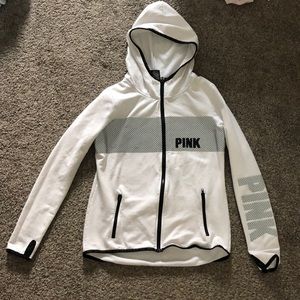 pink, zip up jacket